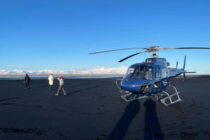 black sands and riverbeds helicopter
